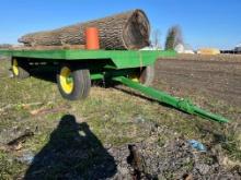 16' x 8' flatbed wagon, metal bed, JD 963 gear, adj. tongue