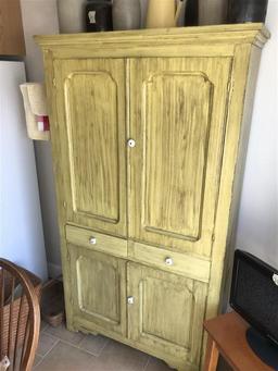 Antique Kitchen Cupboard Pie Safe W/vents Nice Paint