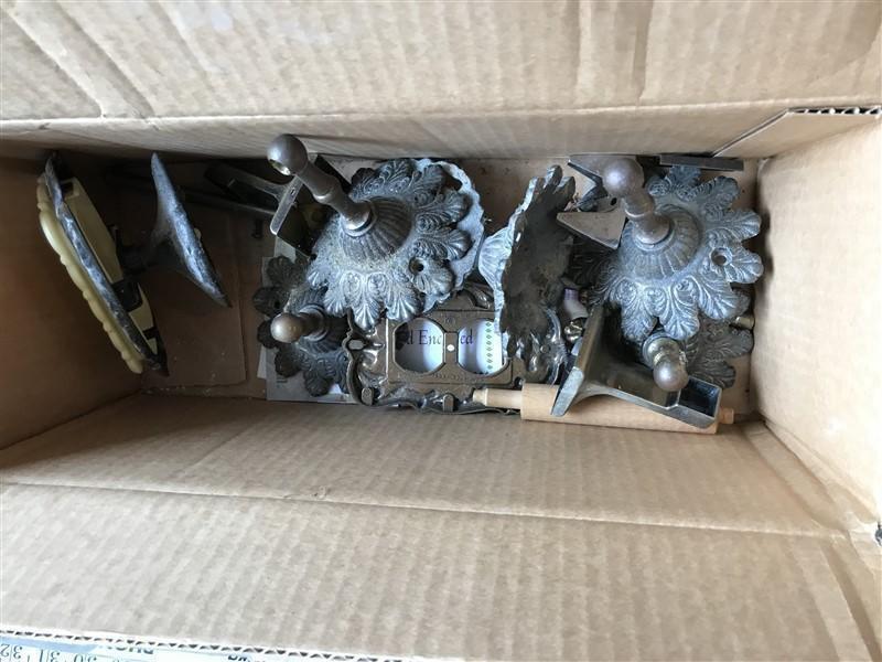 Box Lot Of Assorted Vintage Fixtures