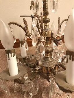 Vintage Glass Or Crystal Chandelier Rec Removed