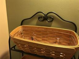 Vintage Longaberger wall shelf w/baskets