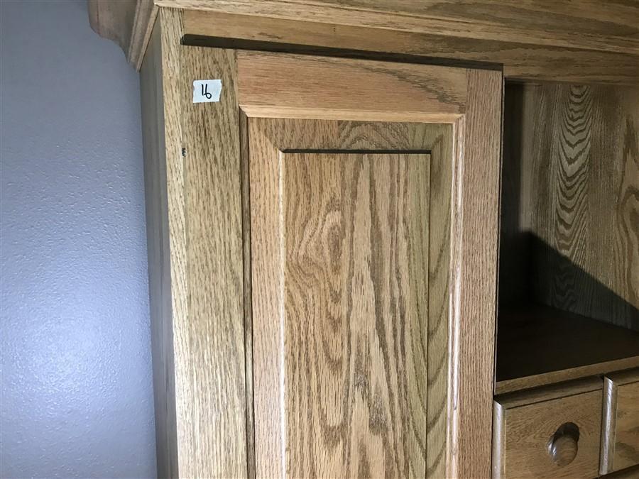 Amish Made Large Solid Oak Office Corner Unit