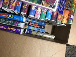Box lot of Mostly Kids' VHS tapes