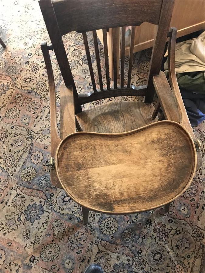 Antique High Chair w/Porcelain Tray