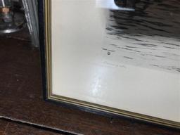 2 Signed Duck Etchings in Frames Bishop & Clark