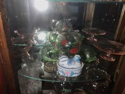 One Shelf Lot Antique Glassware Inc. Depression