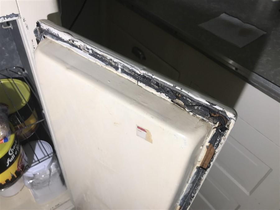 Antique Metal Ice Box w/Large Hinges Door Latch