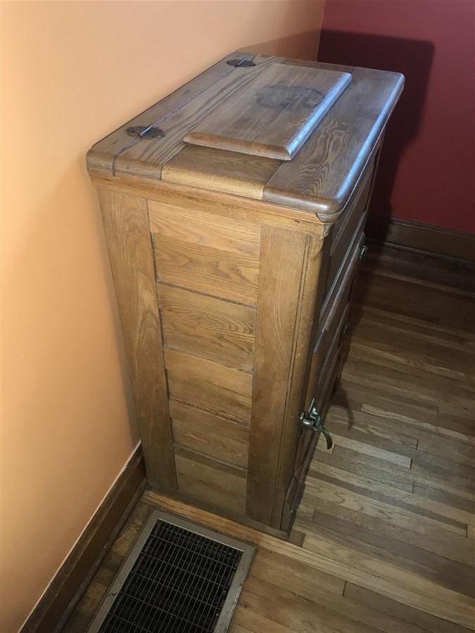 Antique Oak Wooden Ice Box