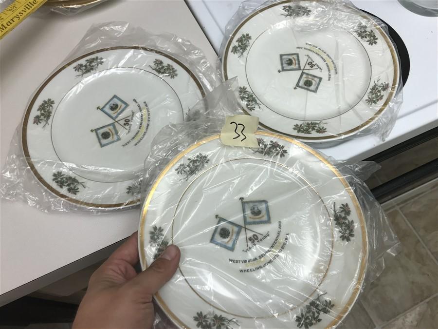 3 Plates -1915 Anniversary of West Virginia Jubilee