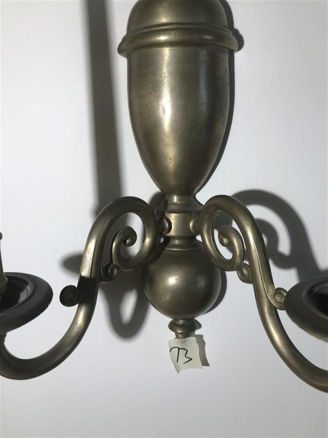 Pair Heavy Brass Wall Mounted Candle Holders