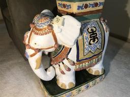 Vietnamese Majolica Ceramic Elephant Table w/top