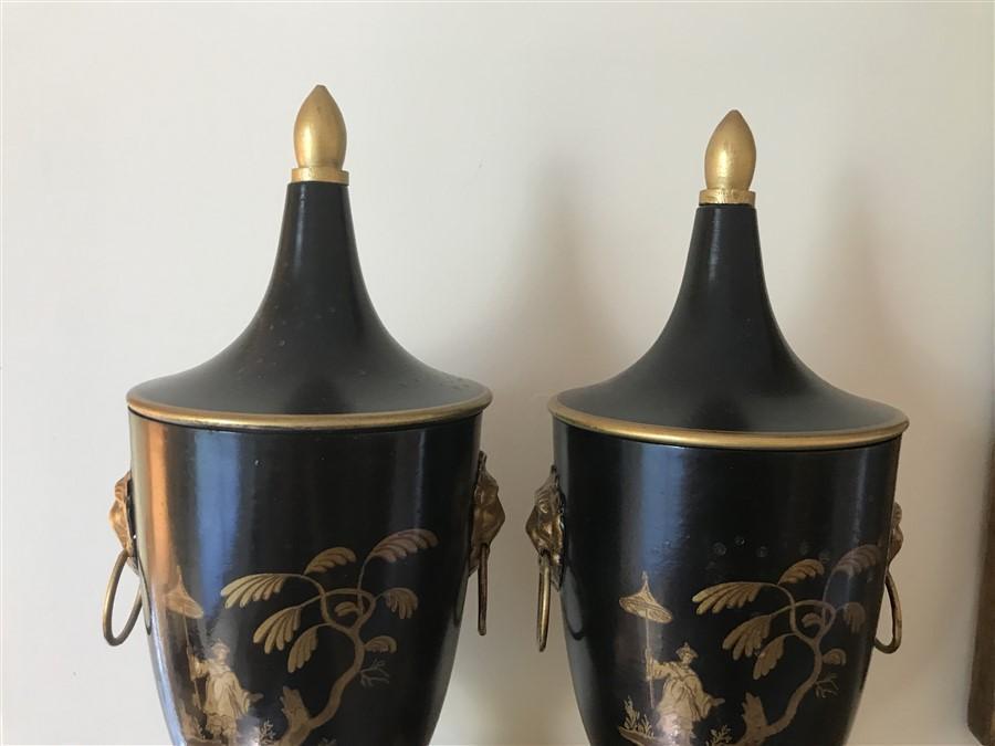 Pair Vintage MCM Made in Italy Decorative Urns