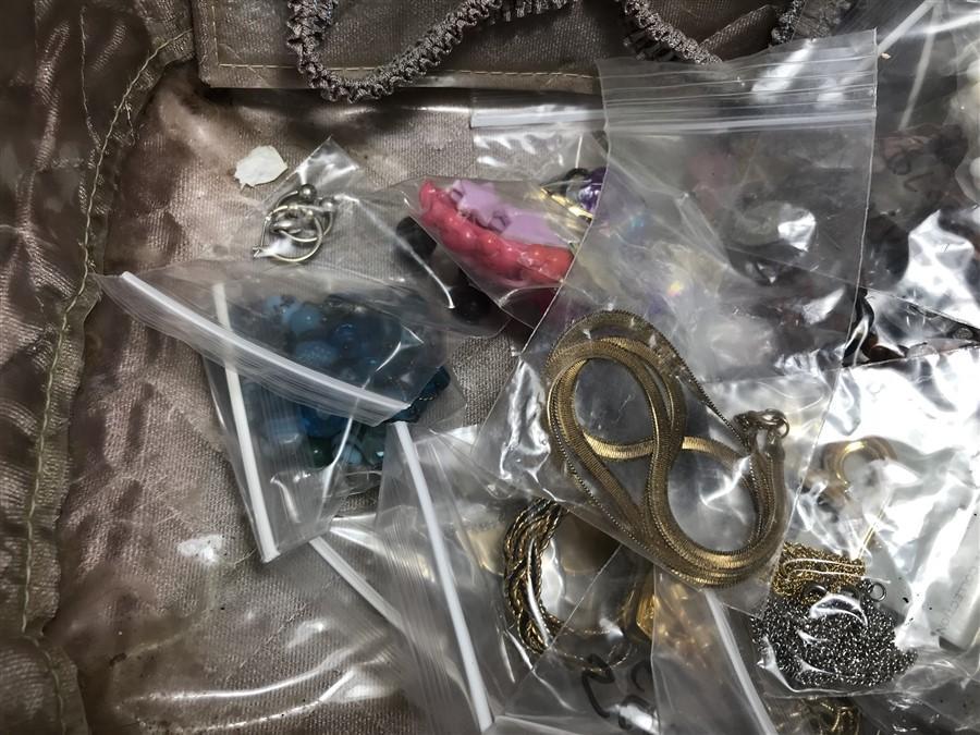 Large lot vintage jewelry in small suitcase