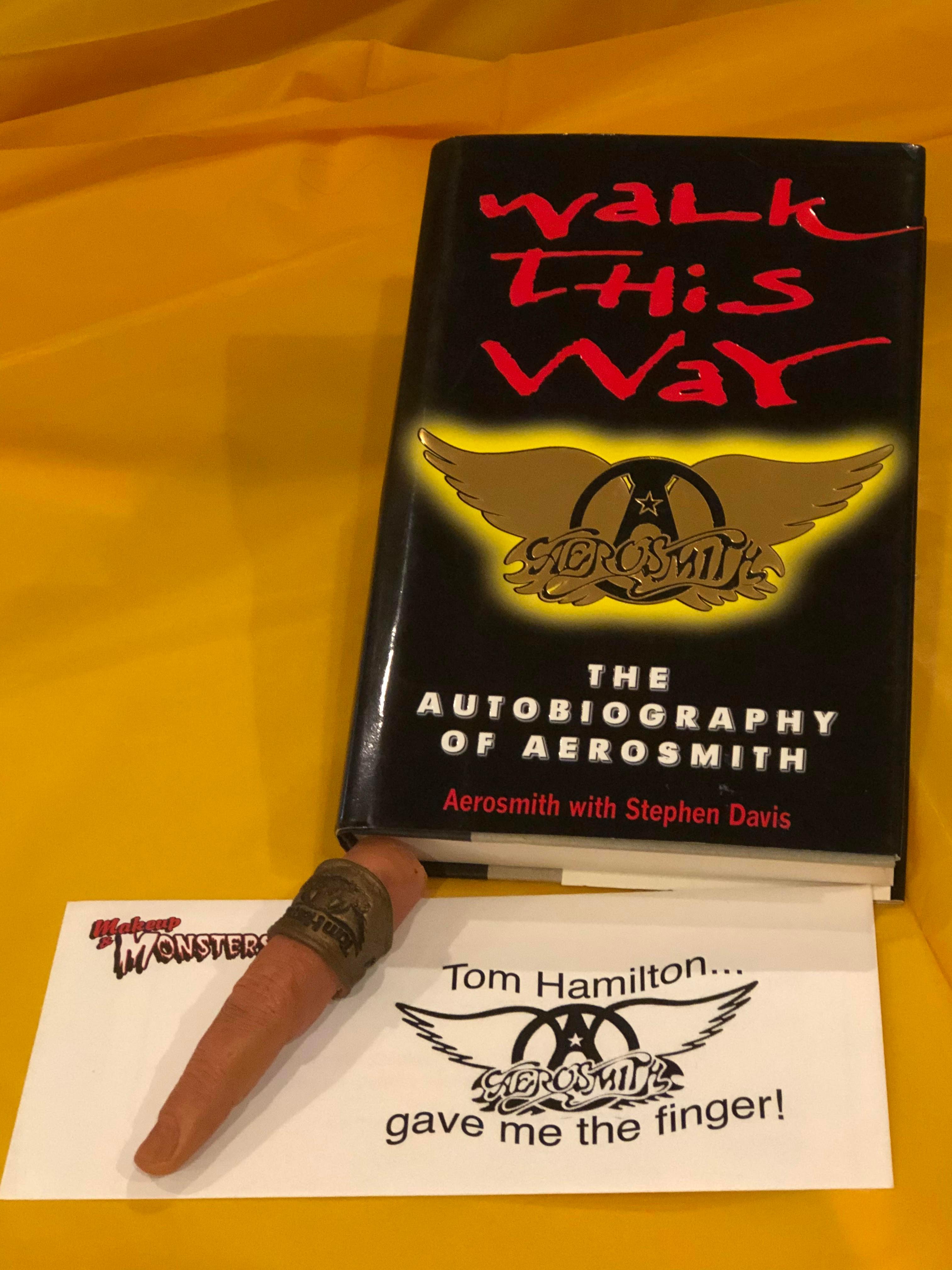 Aerosmith Signed Book + Joe Perry Finger