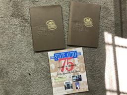 3 old advertising commemorative State Auto books