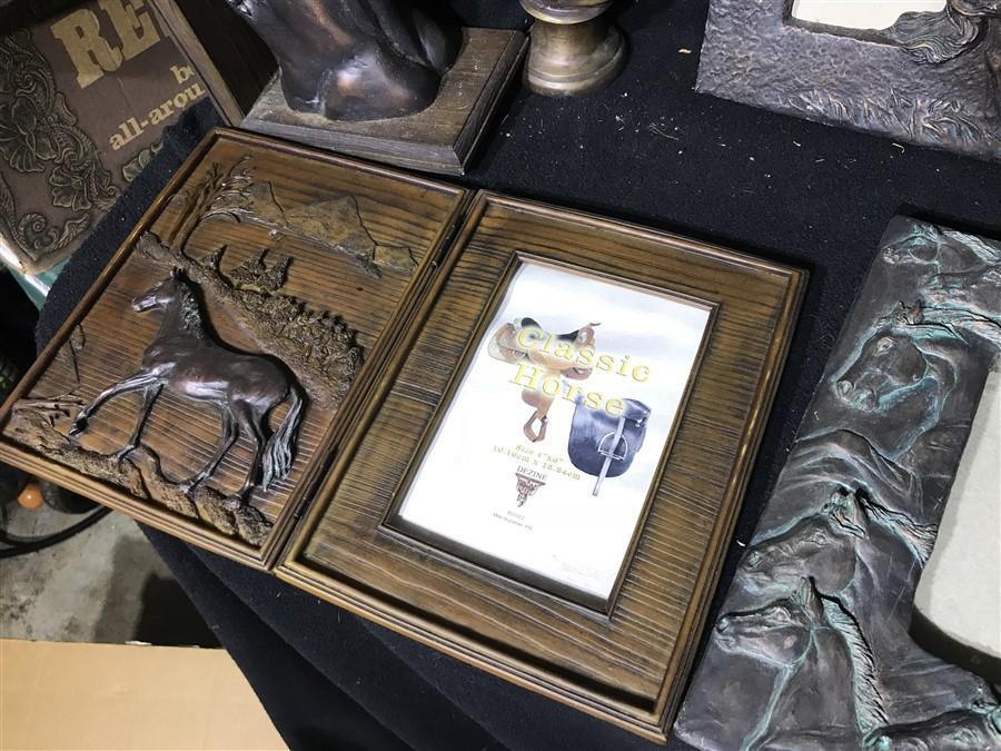 Horse Collectibles, Frames, Statue etc Lot