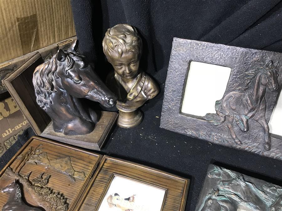 Horse Collectibles, Frames, Statue etc Lot