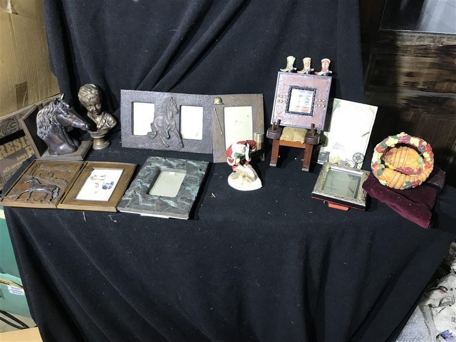 Horse Collectibles, Frames, Statue etc Lot