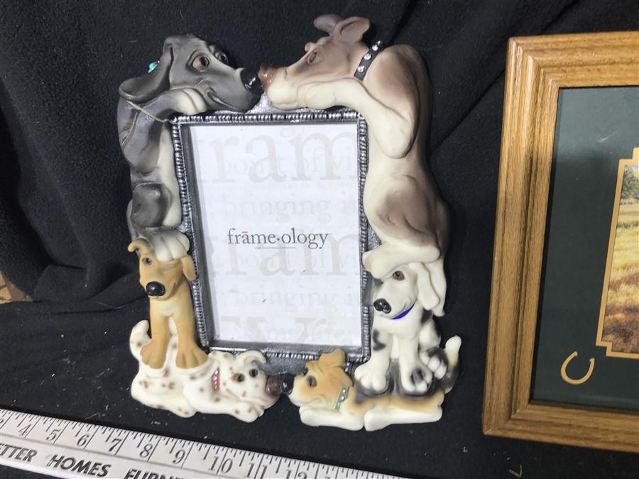 2 Framed Pieces - Dogs and Horses
