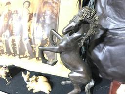 Group Lot Western Collectible Items Metal Horse