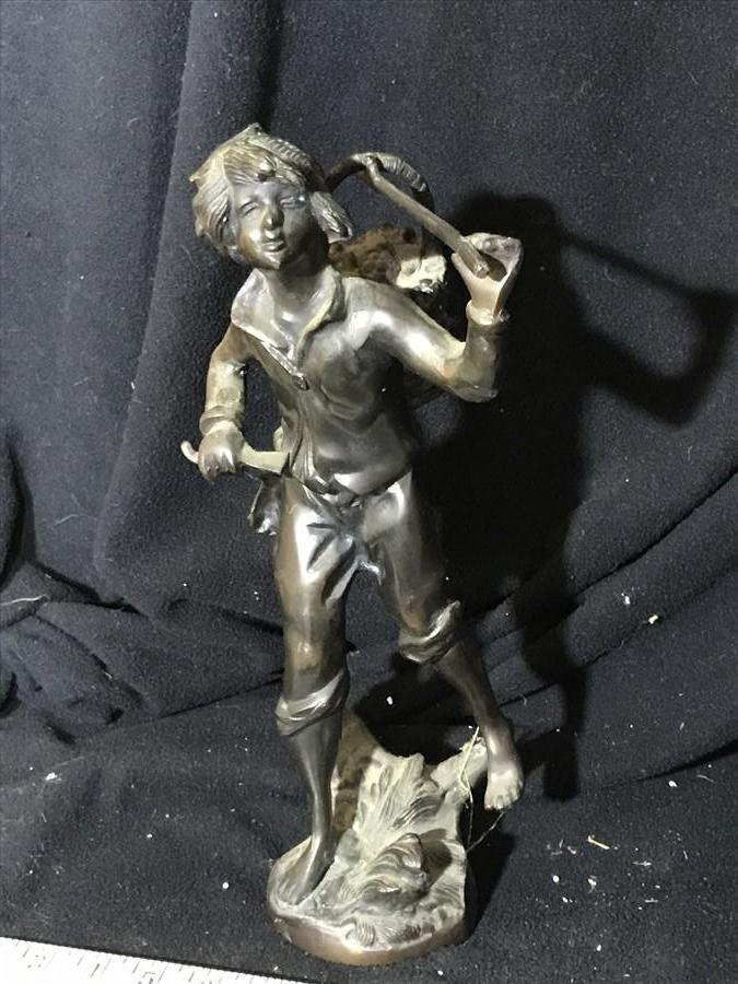 Antique Bronze Statue by A Moreau Child