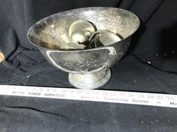Silverplate Bowl and Other Items