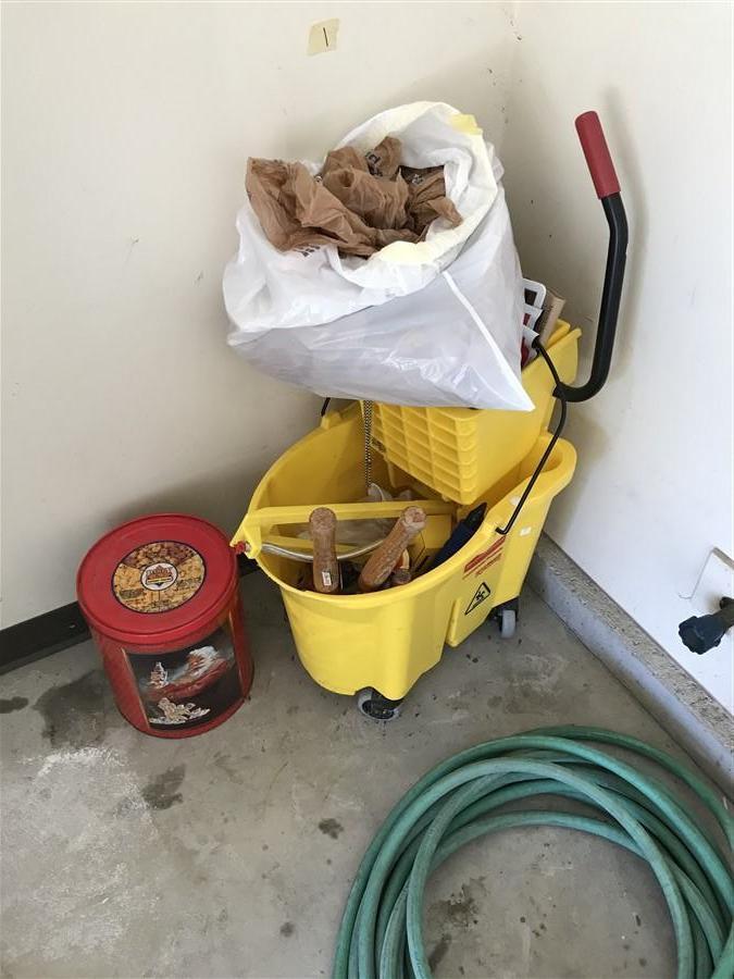 Mop bucket, hose lot