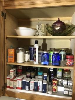 Top Cupboard and items on top lot