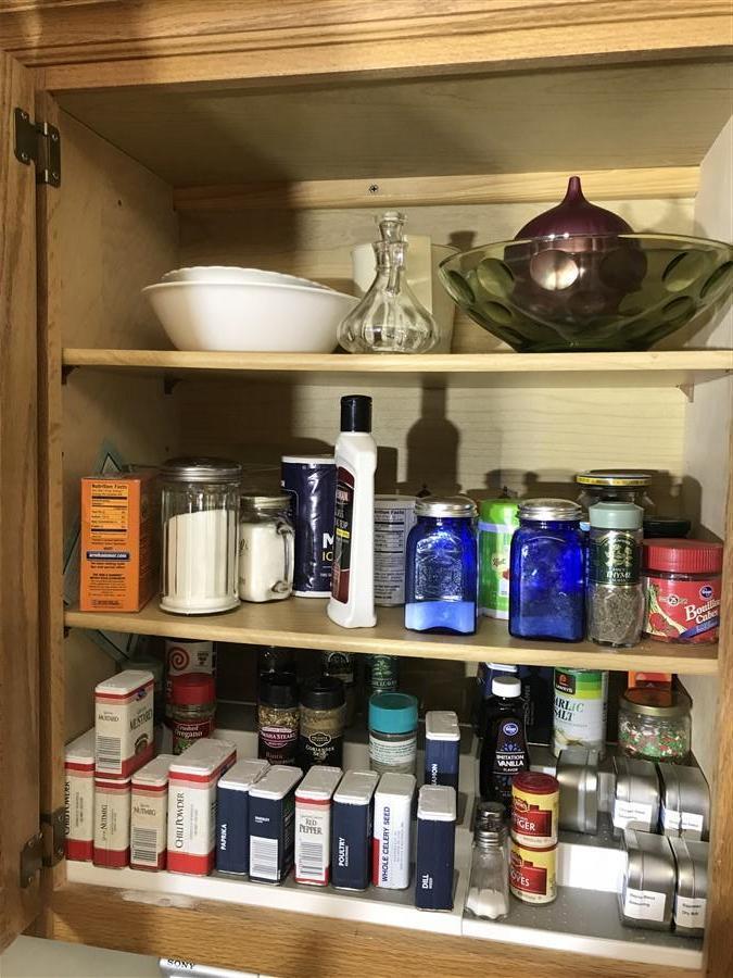 Top Cupboard and items on top lot