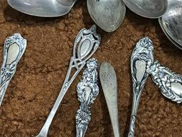 566 grams c. 1900 Sterling Silver Spoons