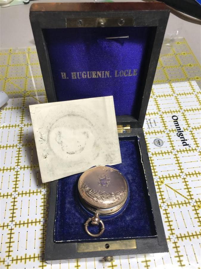 10k Gold Woman's Pocket Watch Swiss 1875 in Box