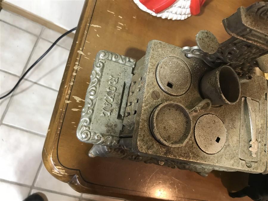 2 Cast Iron Mini Stoves One Antique One 60s