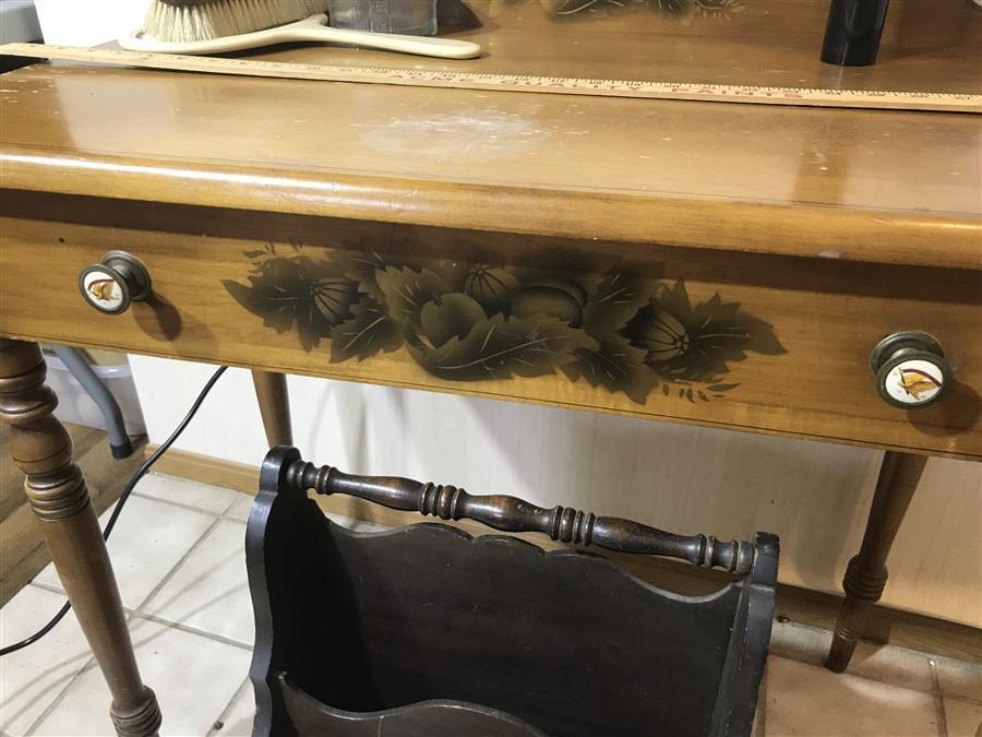 Vintage Wooden Hitchcock Style Table or Desk