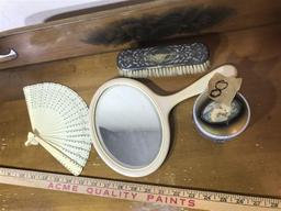 Fancy Brush, Fan + Other Vanity Items