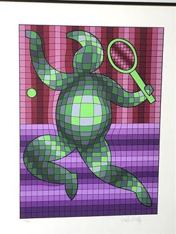 Vintage Ltd Edition Print Signed Victor Vasarely