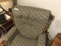 Vintage Wood and Upholstered Chair