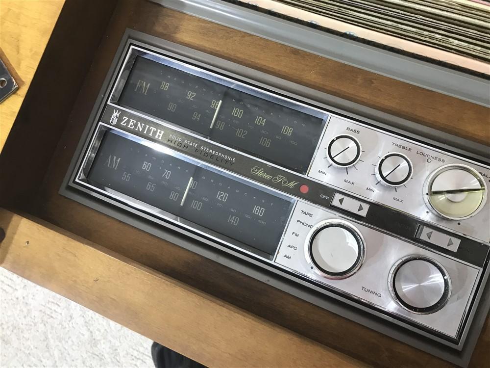 Vintage Zenith Hi-Fi Stereo Record Player with LPs