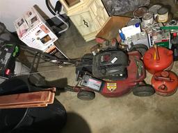 Push Lawn Mower and Two gas cans