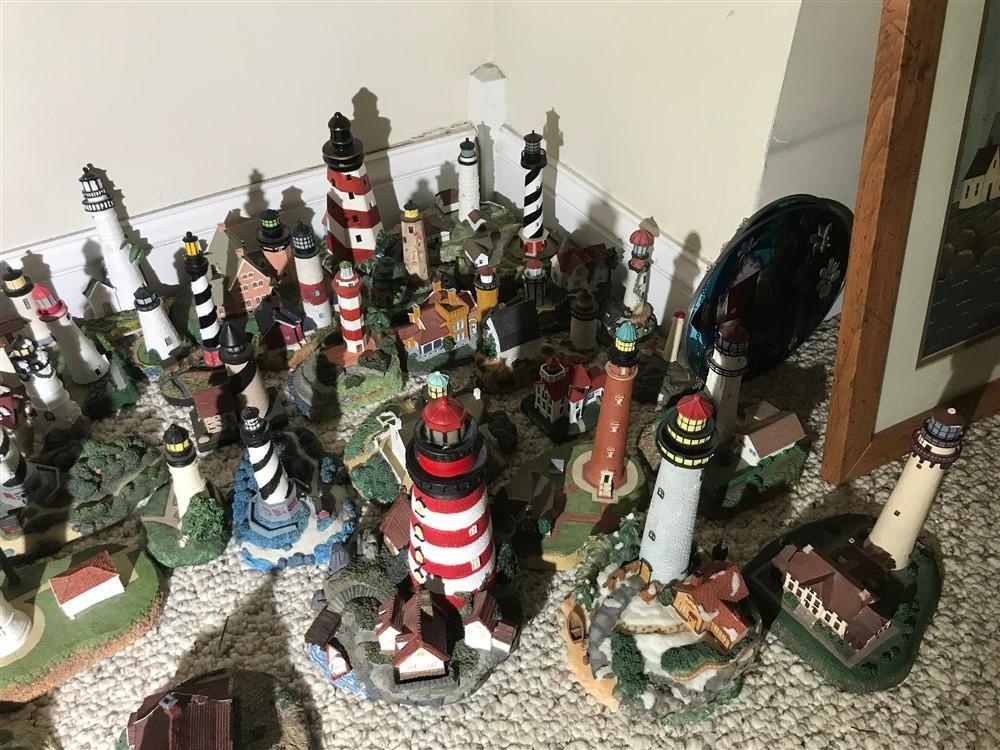 Large lot of collectible lighthouses, etc