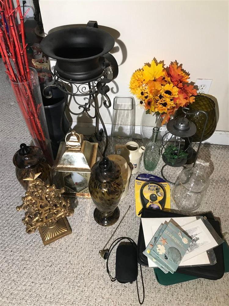 Group lot assorted decorative items and more