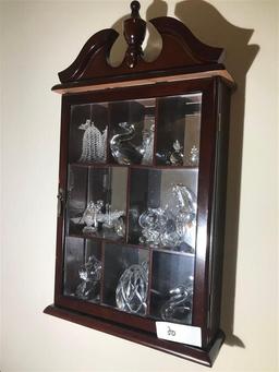 Display Case w/Crystal Animals, Figures