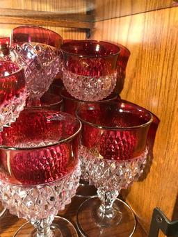 Group Lot of Ruby Flash Glass