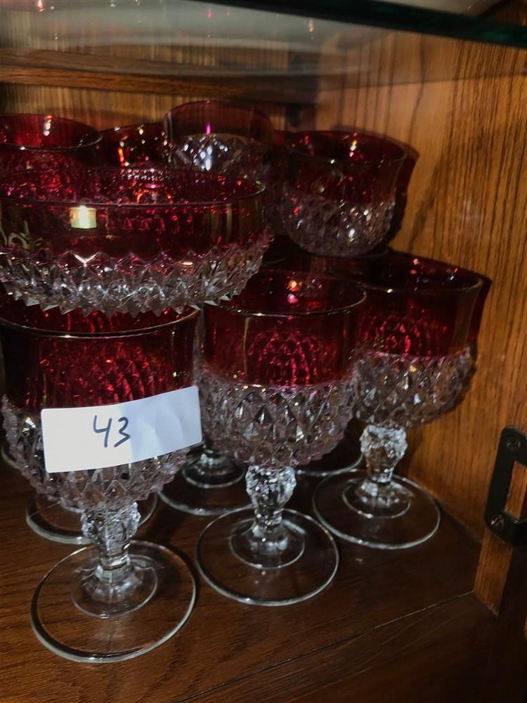 Group Lot of Ruby Flash Glass