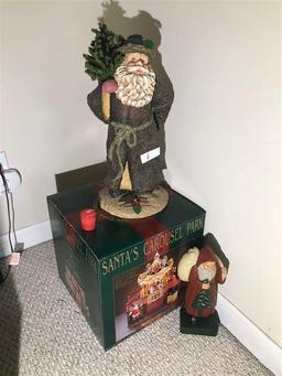 Group Lot of Christmas Items Inc. Santa, Carousel