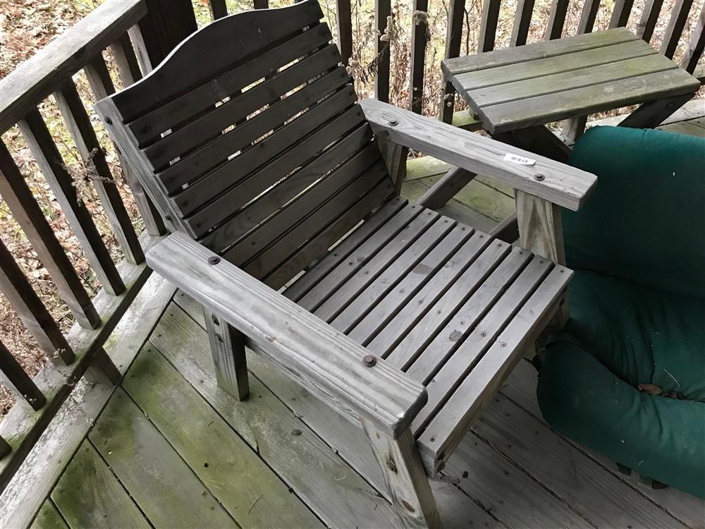 Group Lot of Wooden Patio Furniture