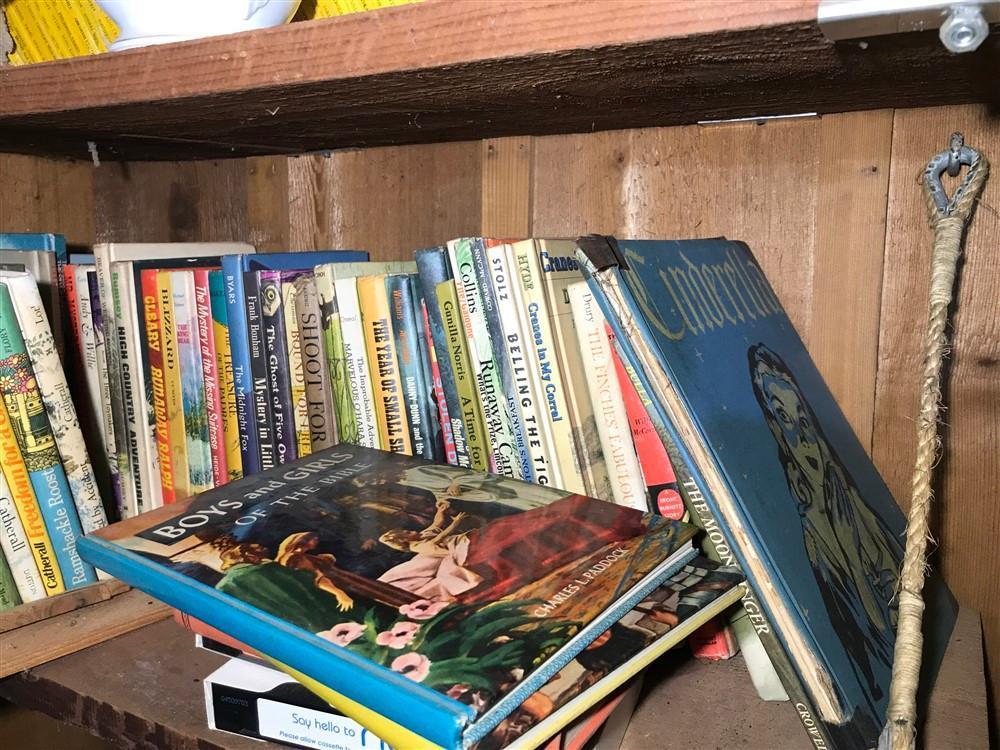 Shelf Lot of Vintage Books Etc