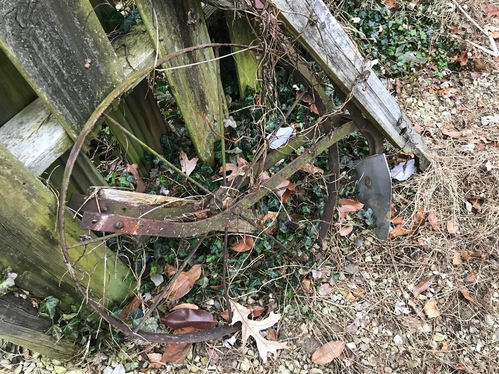 Antique Primitive Plow with Large Wheel