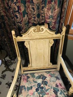 Vintage Rocking Chair, Pedestal, Flowers in Vase