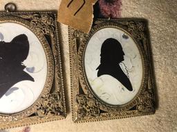 Antique Reverse Painted Silhouettes Washington