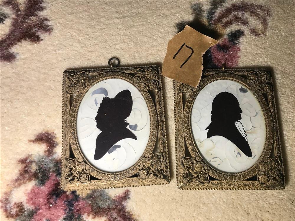 Antique Reverse Painted Silhouettes Washington